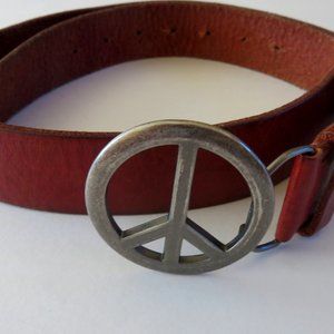 Vintage Belt with "Peace Sign" Buckle